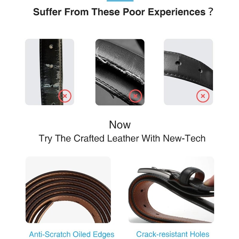 CHAOREN Mens Belts Leather 1 1/8" for Gift Men - Perfect Companion to Mens Dress Shoes - Image 2