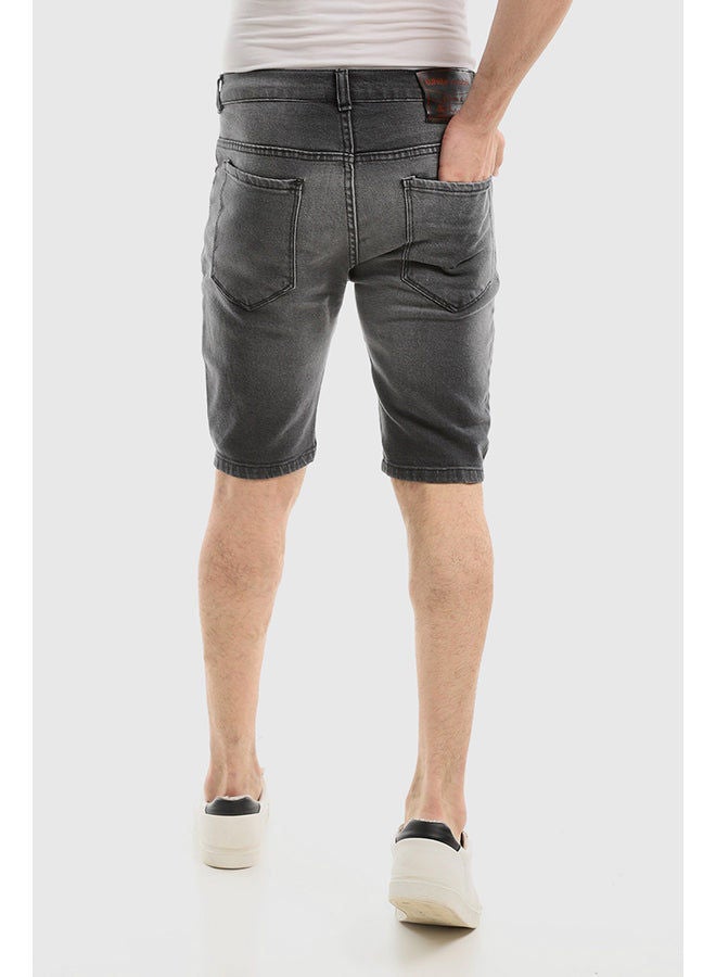 WHITE RABBIT Splatter Pattern Ripped Black Destruct Jeans Shorts  - Image 3