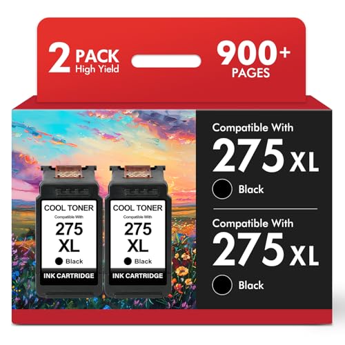 Cool Toner 275 275XL PG-275 Black Ink Cartridge Replacement for Cannon PG 275 XL for Canon Printers PIXMA TR4720 TS3722 TS3700 TR4700 TS3522 TS3500 TS3520 TS3720 TR4722 (2 Pack, Black*2) - Image 1