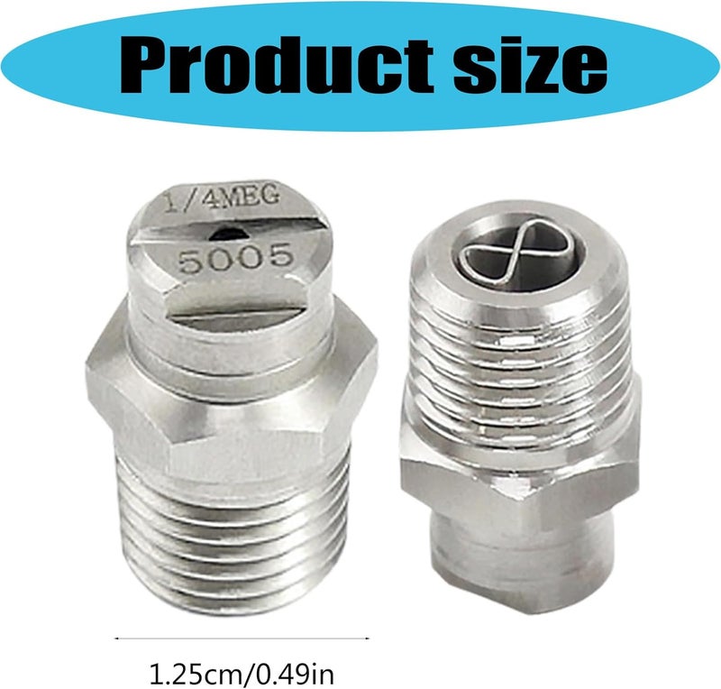 Advanced Fan Sprays Nozzle with 8 Shape Flows Control Erosion Steel Nozzle 2pcs for Consistent Water Output Rustproof Steel - Image 3