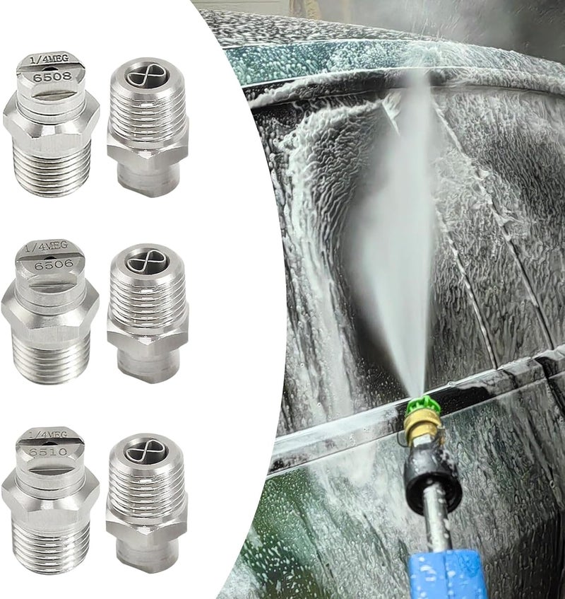 Advanced Fan Sprays Nozzle with 8 Shape Flows Control Erosion Steel Nozzle 2pcs for Consistent Water Output Rustproof Steel - Image 2