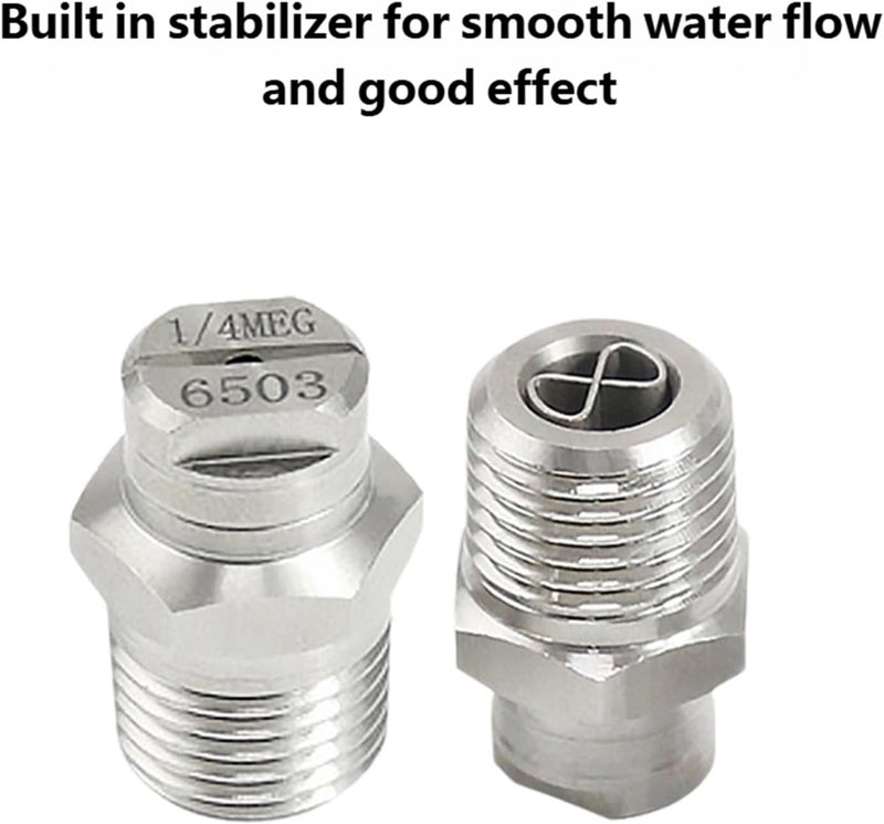 Advanced Fan Sprays Nozzle with 8 Shape Flows Control Erosion Steel Nozzle 2pcs for Consistent Water Output Rustproof Steel - Image 5