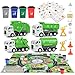 FIVEDAOGANG Garbage Truck Toys for Boys 4 pcs 6 Friction Powered Trash Truck with Kids Playmat Car Rug 8 pcs Roadblock Signpost 4 Trash Bins with 108 pcs Trash Cards Toy Gift for 3 Years Old Kid - Image 4