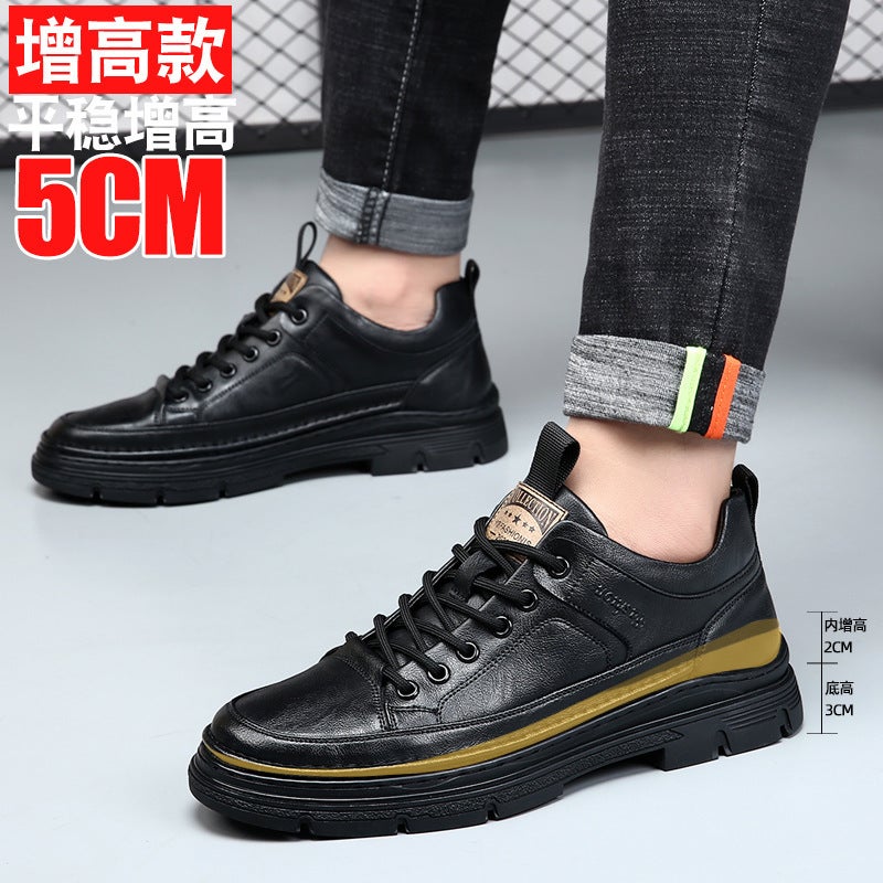 Men'S Shoes Spring 2024 Trendy British Style Casual Shoes Men'S Genuine Leather Soft Sole Soft Surface Versatile Leather Shoes For Men - Image 4
