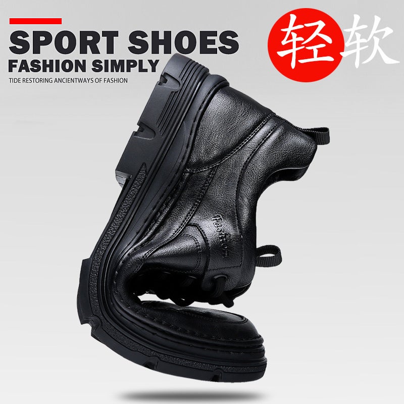 Men'S Shoes Spring 2024 Trendy British Style Casual Shoes Men'S Genuine Leather Soft Sole Soft Surface Versatile Leather Shoes For Men - Image 5