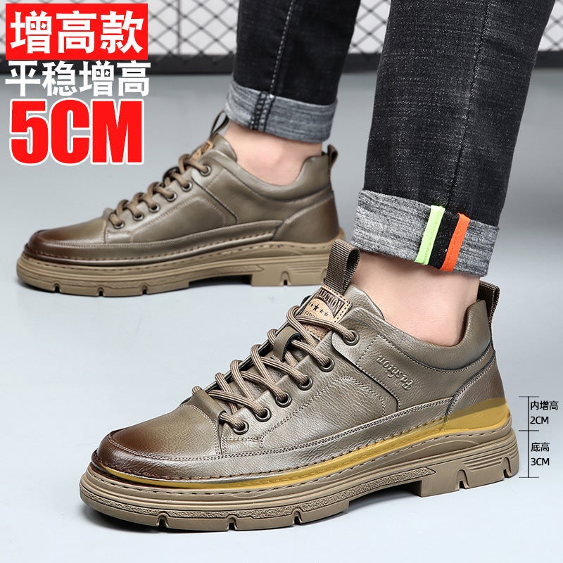 Men'S Shoes Spring 2024 Trendy British Style Casual Shoes Men'S Genuine Leather Soft Sole Soft Surface Versatile Leather Shoes For Men - Image 1