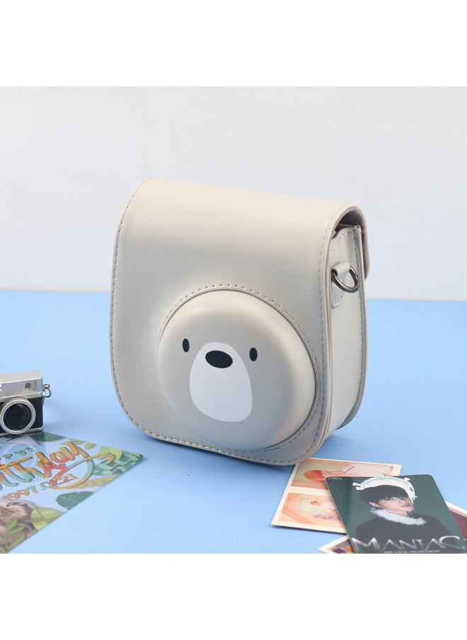 Generic Cartoon Gray Bear Polaroid Mini8/9/11 Universal Camera Bag PU Camera Bag Shoulder/diagonal Bag-Color:Foundation Puppy  - Image 4