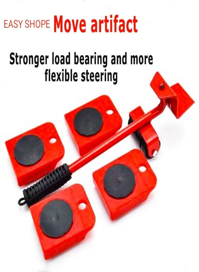 EASY SHOPE PVC and ABS Plastic Furniture Transport Set Lift & Roll Lever & Castor Appliance Set- Red - Image 5