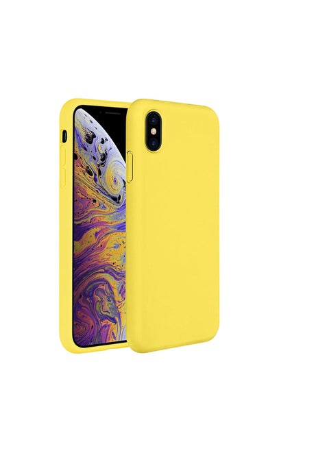 Silicone Case Compatible with iPhone Xs Case iPhone X Case 5.8 inch, Liquid Silicone Phone Case (with Microfiber Lining) for iPhone Xs / iPhone X (Yellow)