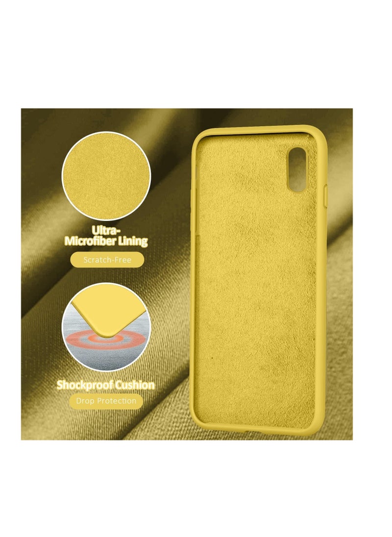 Silicone Case Compatible with iPhone Xs Case iPhone X Case 5.8 inch, Liquid Silicone Phone Case (with Microfiber Lining) for iPhone Xs / iPhone X (Yellow)