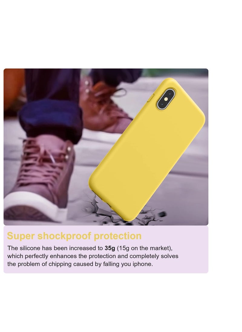 Silicone Case Compatible with iPhone Xs Case iPhone X Case 5.8 inch, Liquid Silicone Phone Case (with Microfiber Lining) for iPhone Xs / iPhone X (Yellow)