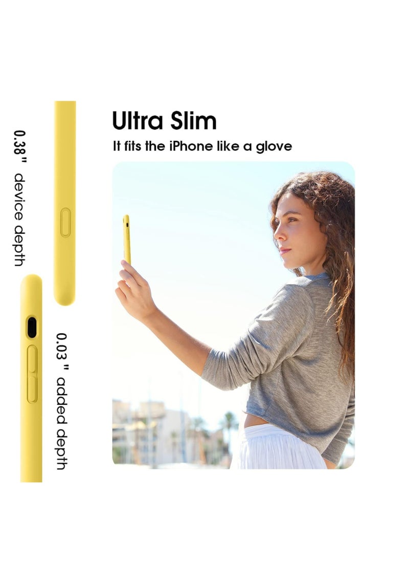 Silicone Case Compatible with iPhone Xs Case iPhone X Case 5.8 inch, Liquid Silicone Phone Case (with Microfiber Lining) for iPhone Xs / iPhone X (Yellow)