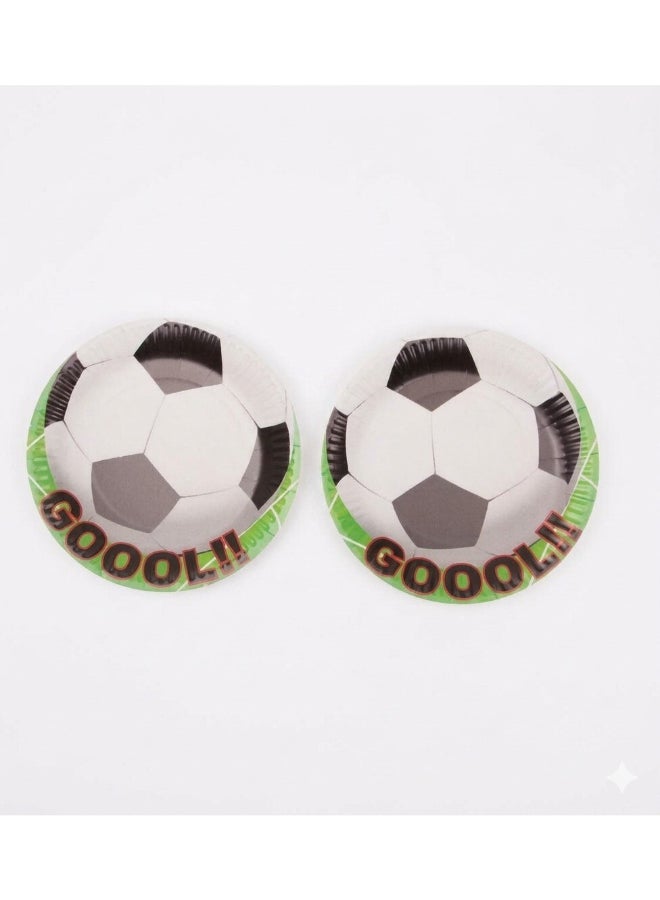 Toyland Football Theme Paper Plates 9 Inch 6 Pc Set – Kids Birthday Party Disposable Plates, Soccer Design - Image 1