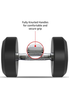 PowerMax Fitness PowerMax Fitness Rubber Coated Round Professional Dumbbell for Home Gym | dumbbell for home gym workouts| gym dumbbell | dumbbell for men-women fitness | 50kg dumbbell x 1| Black  - Image 3
