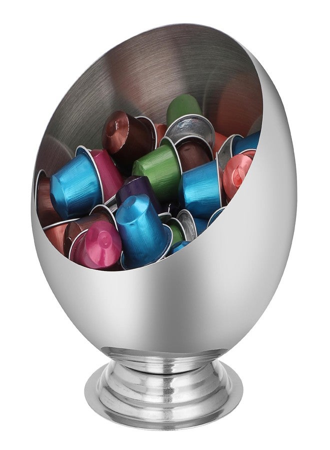 ELLDOO Coffee Pod Holder, Silver Metal Coffee Pod Storage for K Cup Nespresso Vertuo Keurig, Creamer Organizer Candy Bowl Fruit Snacks Jar for Countertop Kitchen Breakroom - Image 1