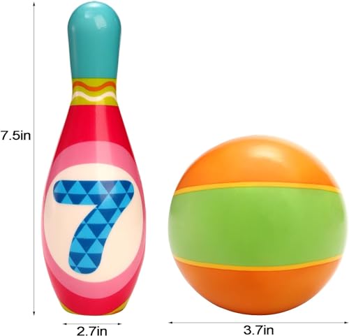 Coloch Kids Bowling Set Indoor Bowling Game for Kids Educational Toy Game Soft Colorful 10 Foam Pin and 2 Balls Play Game Printed with Numbers for Baby Age 3 Boys and Girls Birthday Gift - Image 5