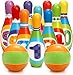 Coloch Kids Bowling Set Indoor Bowling Game for Kids Educational Toy Game Soft Colorful 10 Foam Pin and 2 Balls Play Game Printed with Numbers for Baby Age 3 Boys and Girls Birthday Gift - Image 4