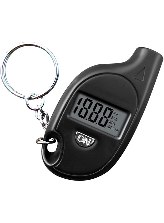 سلسلة مفاتيح لقياس ضغط الإطارات بشاشة LCD رقمية لقياس ضغط هواء الإطارات، أداة اختبار قياس ضغط الإطارات للسيارات والدراجات النارية - Image 1