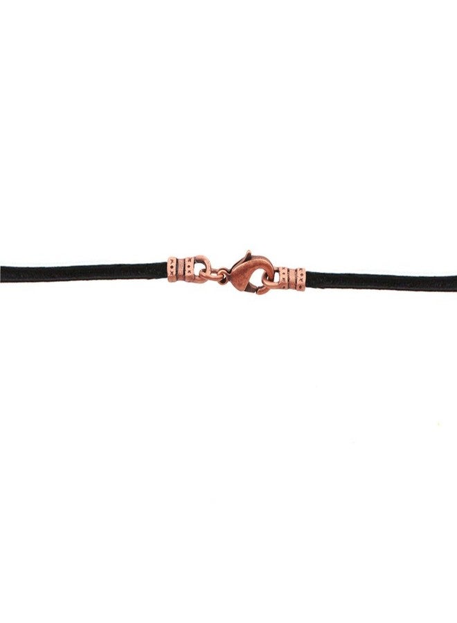 DragonWeave Antique Copper 1.8mm Fine Black Leather Cord Necklace - 18 inches - Image 3