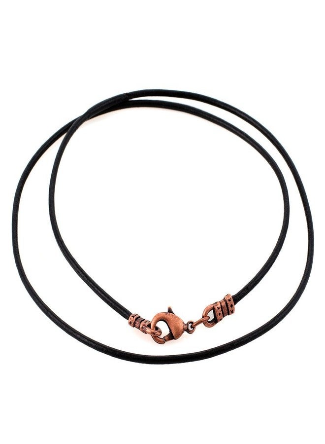 DragonWeave Antique Copper 1.8mm Fine Black Leather Cord Necklace - 18 inches - Image 1