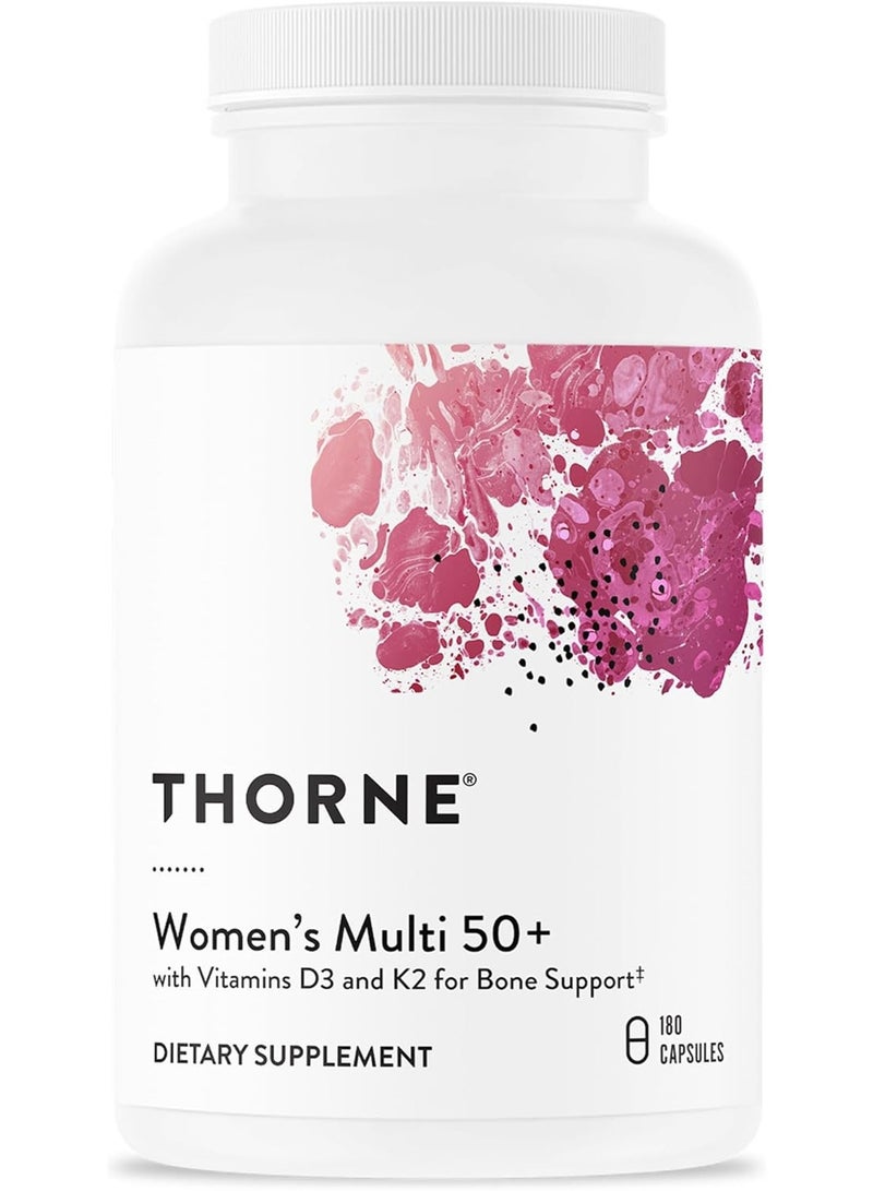 Thorne Women's Multi 50+ - with Vitamins D3 and K2 for Bone Support* - Dietary Supplement - 180 Capsules - Image 1