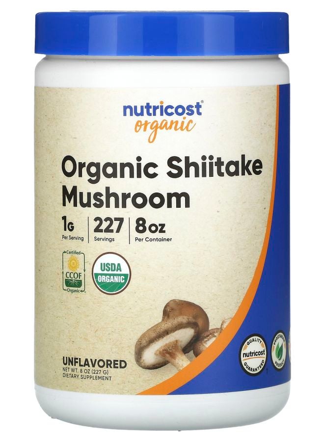 Nutricost Organic Shiitake Mushroom Powder Unflavored 8 oz (227 g)