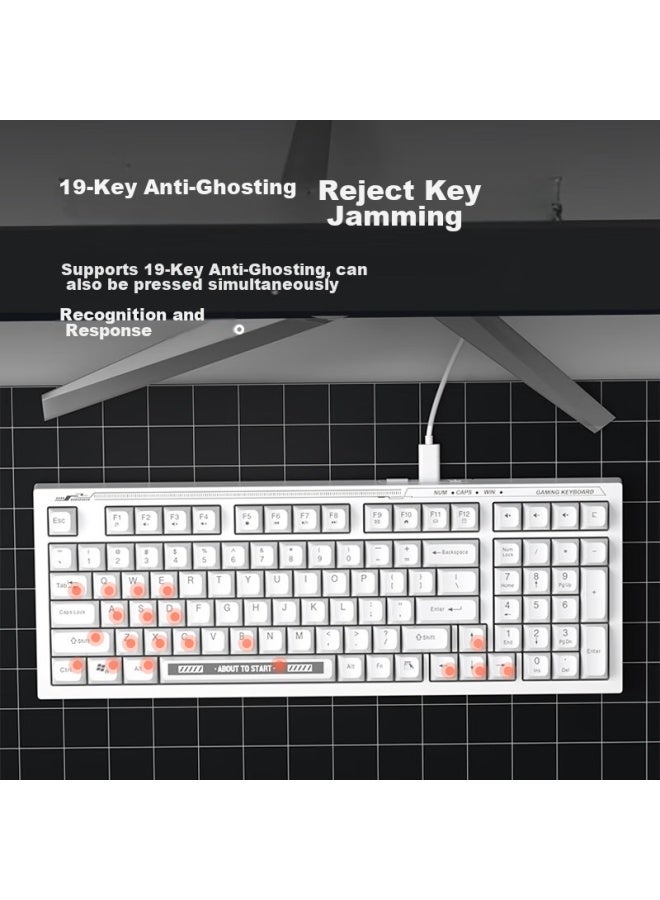 Hp K300 Mechanical Feel Keyboard, High Aesthetic Value, Pure White, 98 Customizable Layout, Hot-swappable Wired Laptop Gaming Keyboard, Quiet Low-noise Wear-resistant Office Keyboard - Image 5
