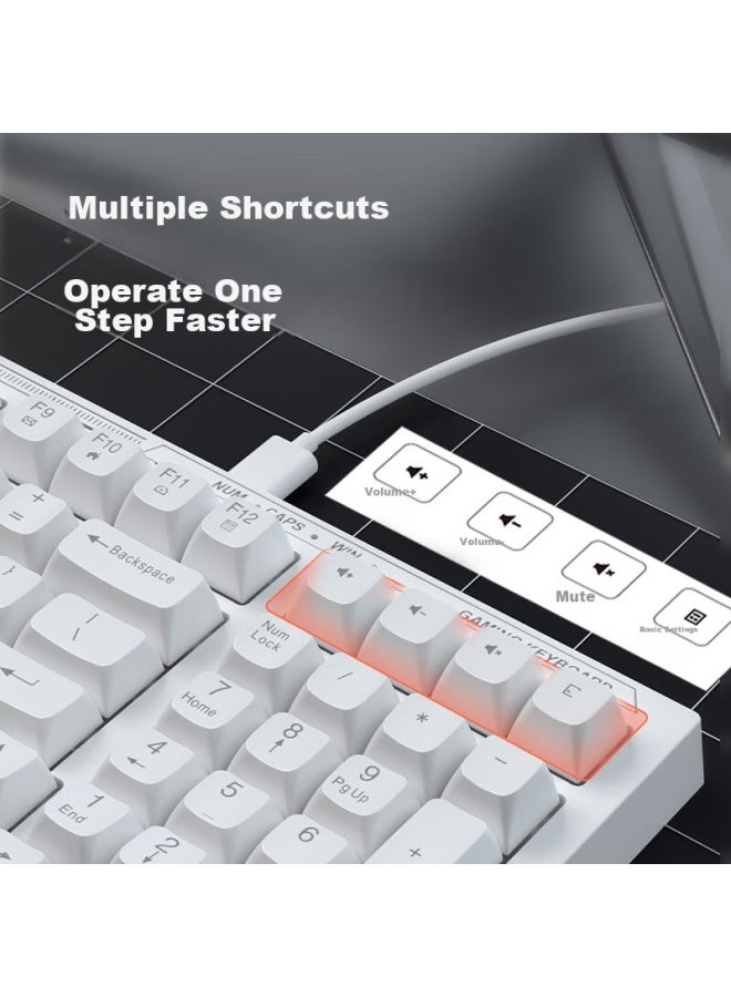 Hp K300 Mechanical Feel Keyboard, High Aesthetic Value, Pure White, 98 Customizable Layout, Hot-swappable Wired Laptop Gaming Keyboard, Quiet Low-noise Wear-resistant Office Keyboard - Image 4