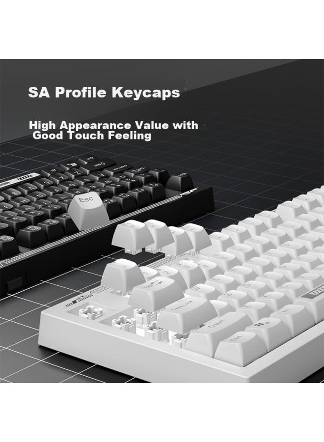 Hp K300 Mechanical Feel Keyboard, High Aesthetic Value, Pure White, 98 Customizable Layout, Hot-swappable Wired Laptop Gaming Keyboard, Quiet Low-noise Wear-resistant Office Keyboard - Image 3
