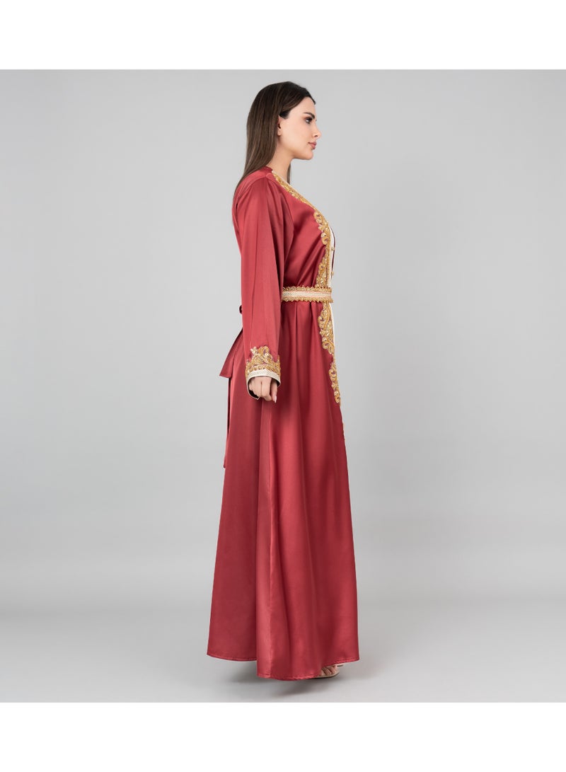 اكسا حزام كفتان أنيق كلاسيكي من قطعتين - Image 3