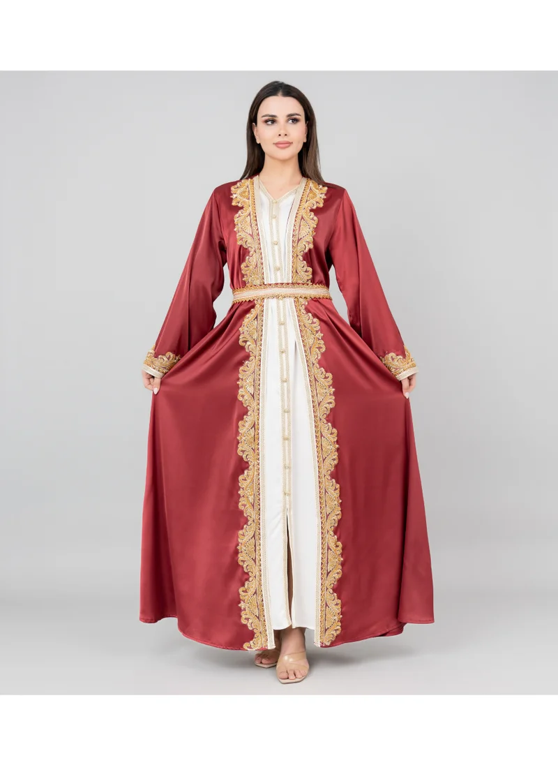 IKKXA Classic Elegance Belted 2-piece Kaftan