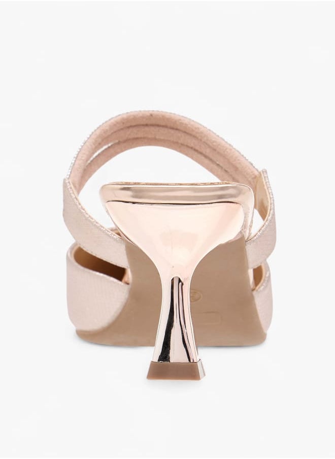 Flora Bella By Shoexpress - Womens Embellished Pointed Toe Mules With Flared Heels - Image 1