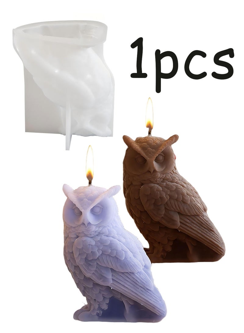 3D Animal Owl Resin Silicone Candle Mold Set DIY Candle Making Mould for Home Decor - Image 1