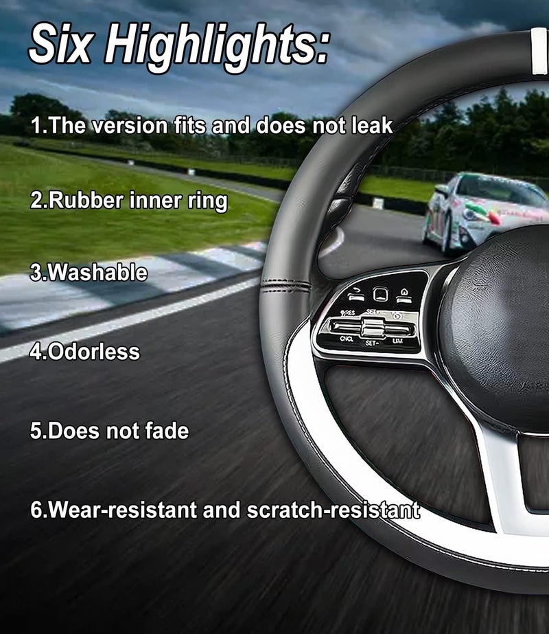Sawuaa Nappa Leather Steering Wheel Cover for Nissan - Image 2