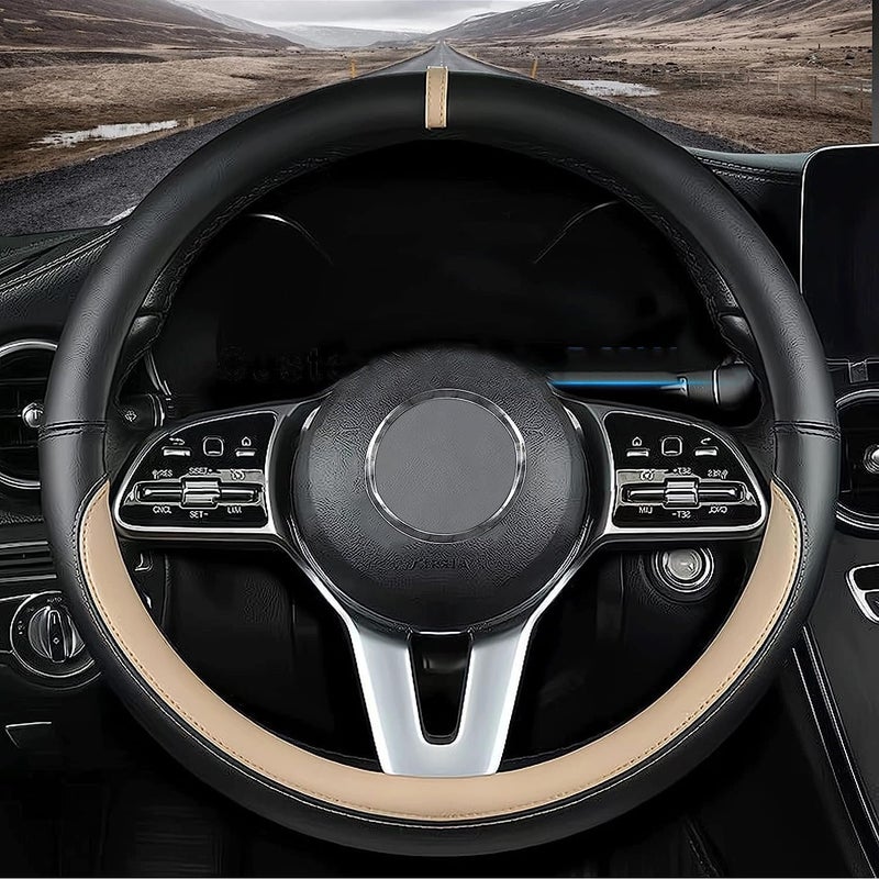 Sawuaa Nappa Leather Steering Wheel Cover for Nissan - Image 1