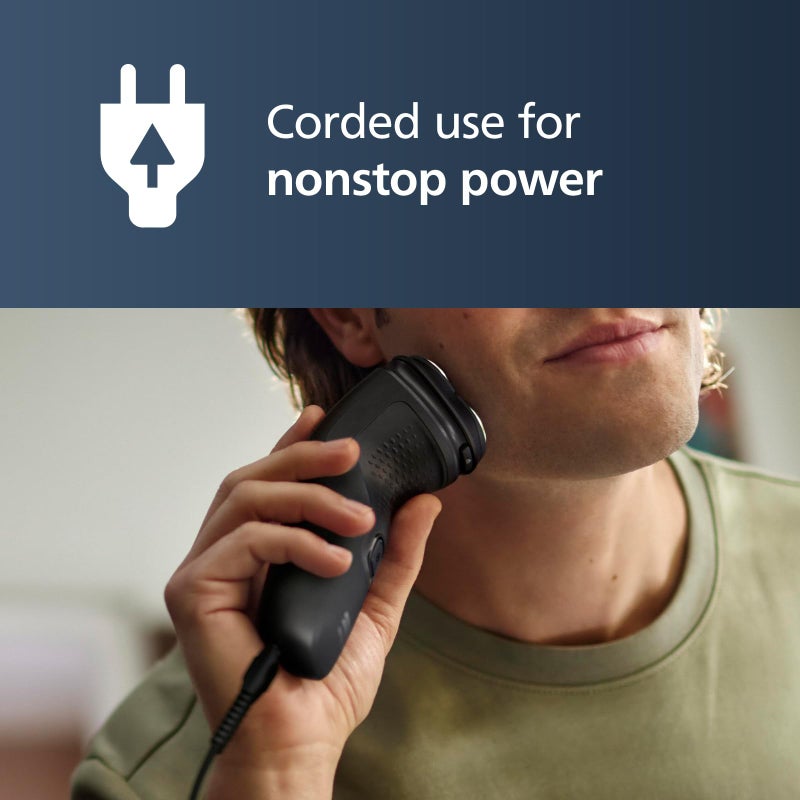 Norelco Philips Norelco Shaver 1100 Series, Dry Electric Shaver, 27 Self-Sharpening ComfortCut Blades, 4D Floating Heads, P-Cap, Deep Black, Model S1016/90 - Image 4