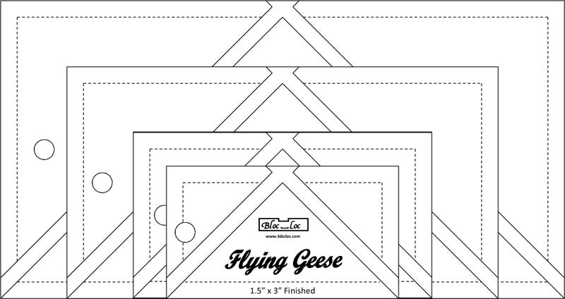 Bloc Loc Flying Geese Quilting Ruler Set 1 Contains 112 x 3 2 x 4 3 x 6 4 x 8 Finished Size for Quilters