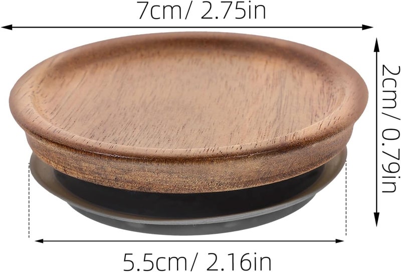 IMIKEYA 2Pcs Wide Mouth Mason Jar Lids Wooden Sealing Covers with Ring for Airtight Storage for Canning and Food Preservation - Image 2
