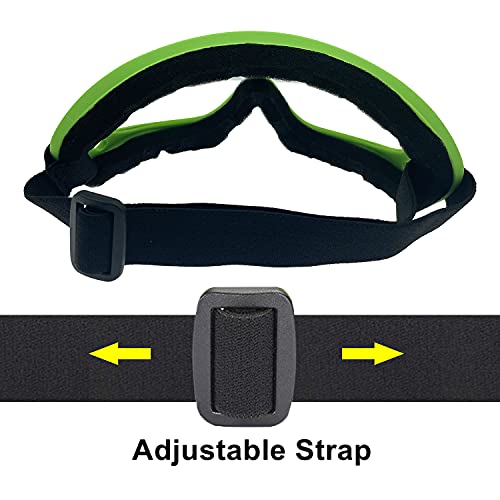 LJDJ Motorcycle Goggles,2 Pack Dirt Bike ATV Motocross Riding Hiking Protective with 2 Pack Neck Breathable Bandana Mask (Green/Clear+Colorful Lenses) - Image 5