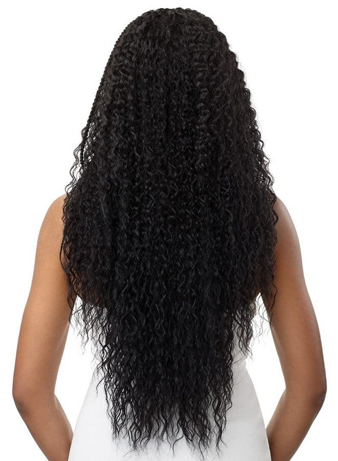 Outre 134 يد مربوطة الدانتيل الجبهة باروكة خياطة ضفيرة موجة متعرجة 30" (1B) - Image 5