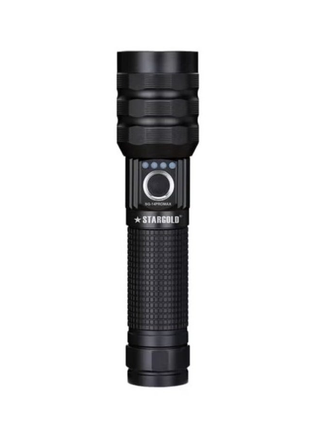 Stargold Rechargeable LED Flashlight With Zoom 30W 13000mAh Lithium Battery Corrosion/Water/Shock Resistance - Image 1