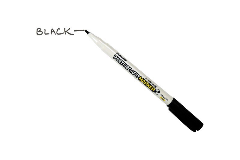 MUNGYO Power Liner White Board Marker FINE Point Pack of 12 Black - Image 1