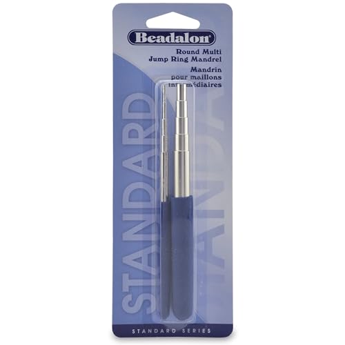 Beadalon Round Multi Jump Ring Mandrels, Make Sizes 10, 9, 8.2, 7.3, 6, 5.5, 5, 4, 3, 2, 1.5 mm / 0.39, 0.35, 0.32, 0.29, 0.23, 0.22, 0.20, 0.16, 0.12, 0.08, 0.06 in, 2 pc - Image 1