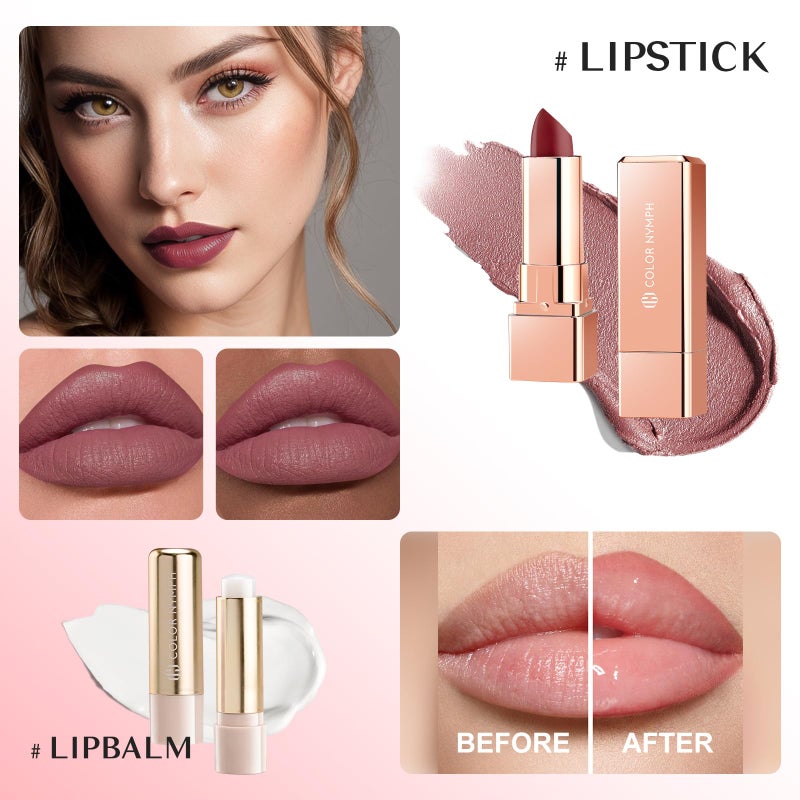 Color Nymph Beginner Makeup Set, Full Starter Cosmetics Set for Teenager Girls with Eyeshadow Palette Blush Lipstick Lip Pencil Eye Pencil Brush Mascara Portable Bag - Image 4