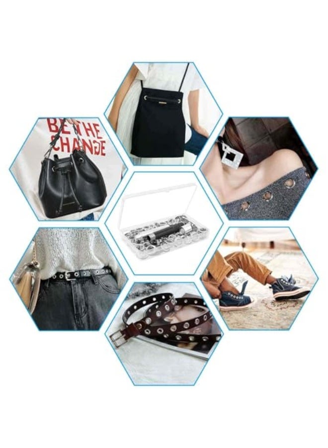 1/2 inch grommet tool kit, metal eyelet ring set with installation tool and storage box, suitable for leather, belts, shoes, crafts, fabric, tarpaulins, and curtains (120 pieces) - Image 5