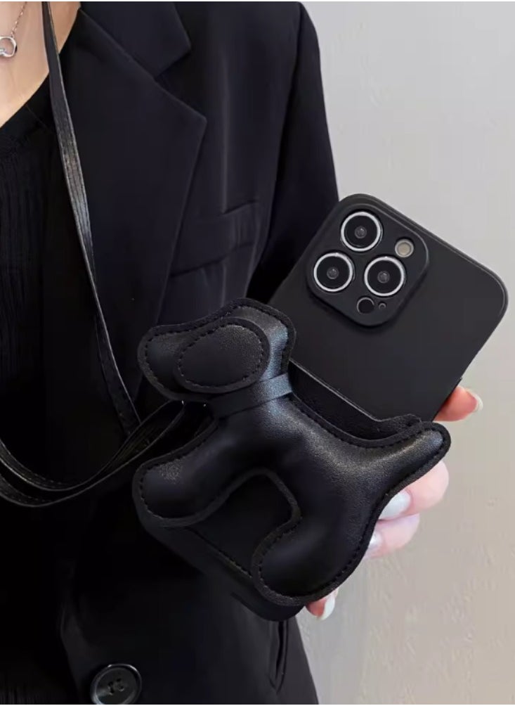 Generic - Diagonal cross card bag suitable for Apple 14 Promax phone case with hanging rope iPhone 15 new model 12 high-end feeling 11 female puppy creative full foreskin back - Image 1
