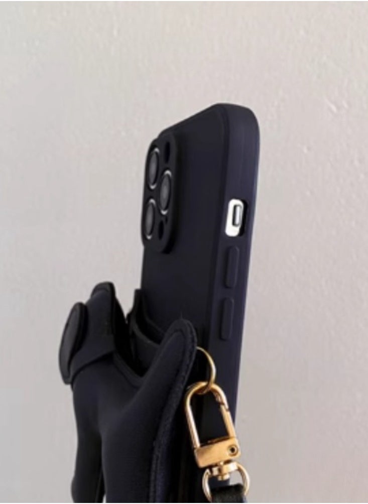 Generic - Diagonal cross card bag suitable for Apple 14 Promax phone case with hanging rope iPhone 15 new model 12 high-end feeling 11 female puppy creative full foreskin back - Image 1