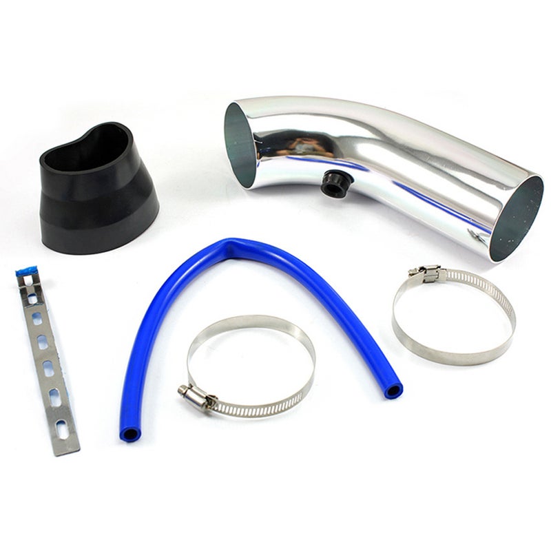76mm/3in Car Cool Air Intake Kit Universal Aluminum Automotive Cold Air Intake System Tube Hose Kit - Image 1