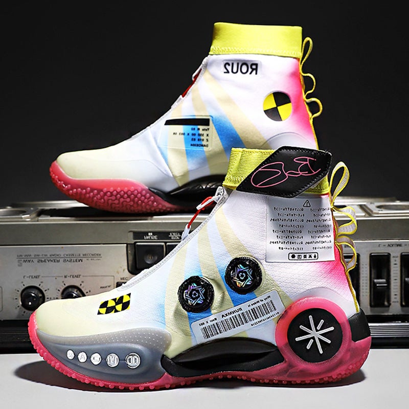 High-Top Basketball Shoes Men'S Spring Wade 9 New Ladies Sports Actual Combat Rotating Buckle Training Shoes Children - Image 4