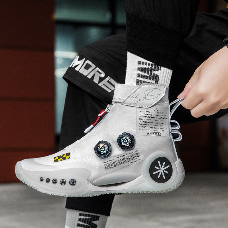 High-Top Basketball Shoes Men'S Spring Wade 9 New Ladies Sports Actual Combat Rotating Buckle Training Shoes Children - Image 1